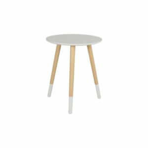 طاولة جانبية بمران - ابيض وبيج