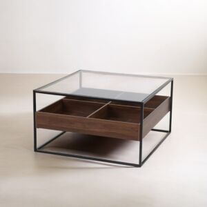 طاولة قهوة سوسال - بني واسود 80 سم