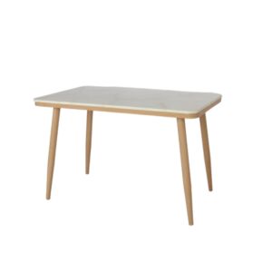 طاولة طعام بلوونش - أبيض وبيج