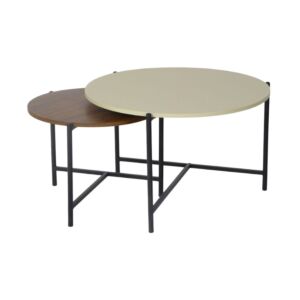 طقم طاولة قهوة امانداي - بيج وبني