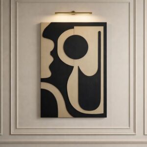 لوحة جدارية زياش 120x80 سم - اسود وبيج