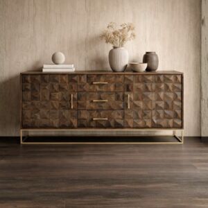 طاولة بوفيه خشب طبيعي لورو - بابين - بني غامق