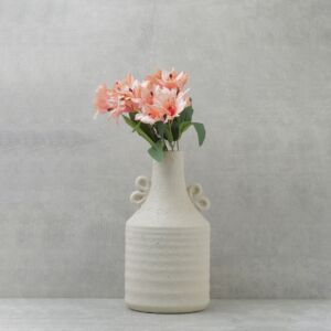 زهرة الليليوم صناعية - وردي وبرتقالي - 12 قطعة