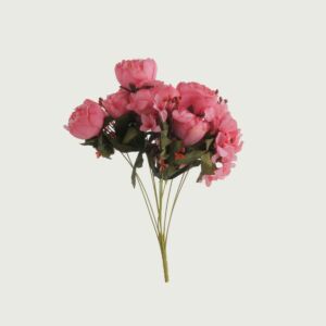 ورد صناعي بيوني - فوشي - 12 قطعة