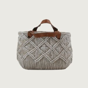 مركن زرع فخار بيضاوي رصاصي شنطة 