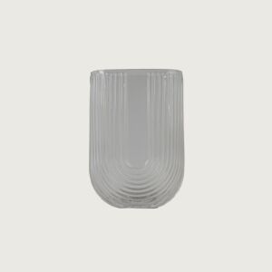 فازة زجاج شفاف اليك