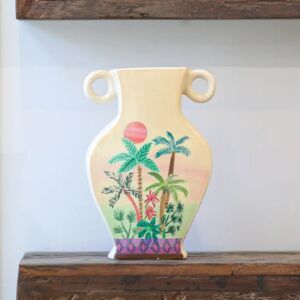 فازة رسم نخل صغيرة - متعدد الالوان