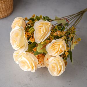 باقة ورد صناعي ناهوند - متعدد الألوان - 12 قطعة