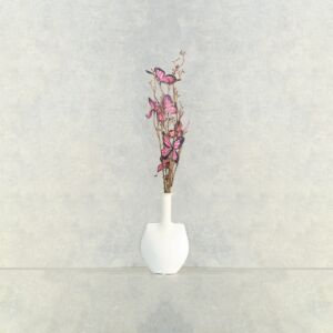 فرع شكل فراشات - وردي - 12 قطعة