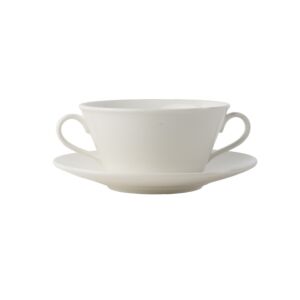 زبدية مع طبق حامل بورسلان