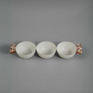 زبدية هندي 29 سم - كريمي وخشبي