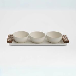 زبدية هندي 13x38 سم - كريمي وخشبي