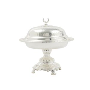 طبق تقديم بالغطاء فولكن - فضي