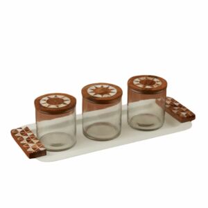 علب هندي 36x17 سم - كريمي وخشبي